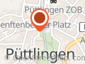 Denkspur Püttlingen Station Streifen auf Laternen Süd